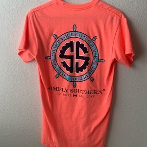 Simply Southern neon orange short sleeve tshirt